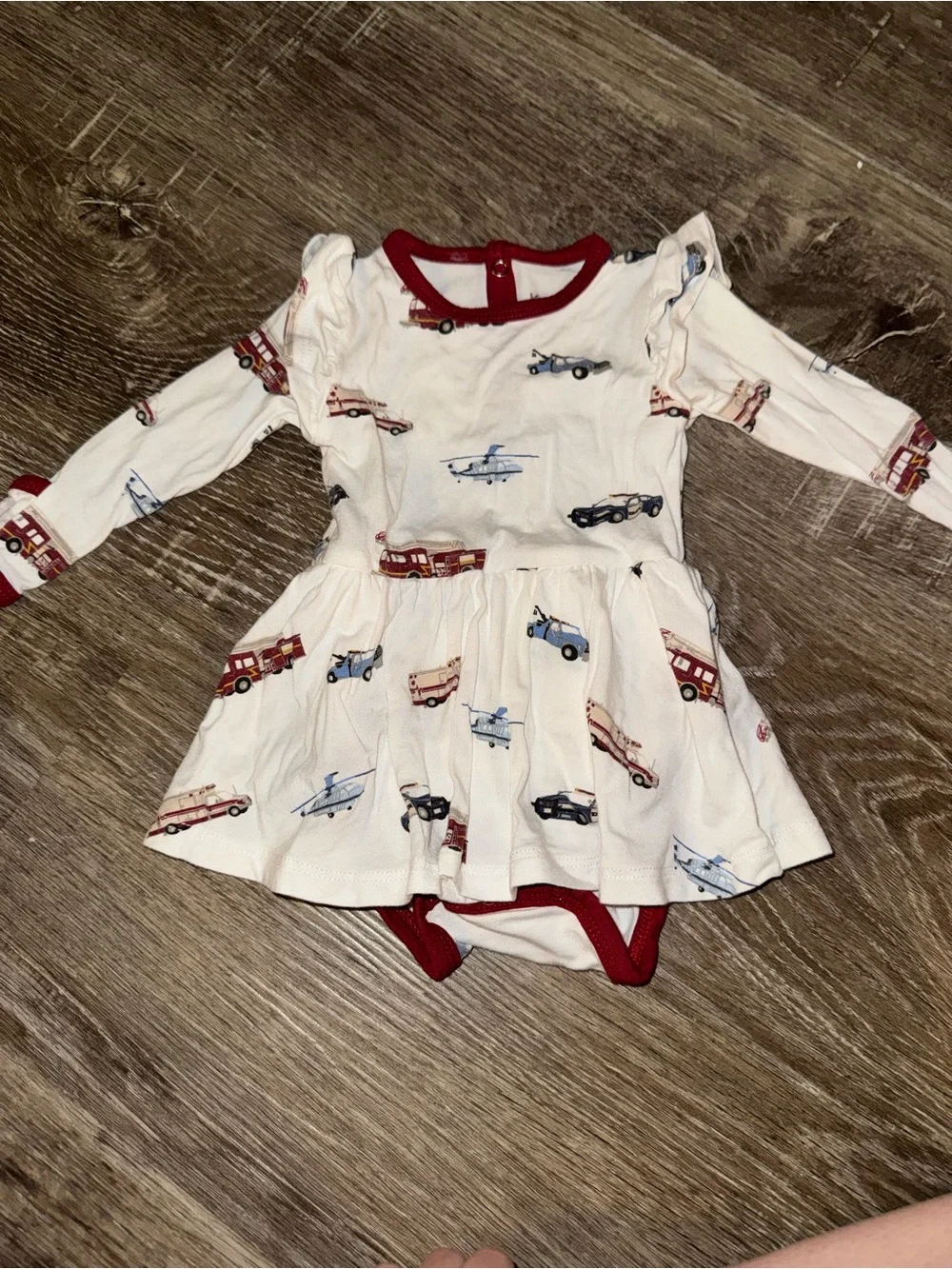 🚓🚒 Kyte Baby First Responder Twirl Bodysuit Dress – Size 0/3 Months | EC 🚒🚑